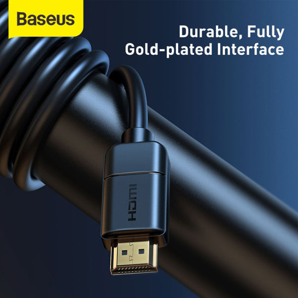 CABLU video Baseus HD Series, HDMI (T) la HDMI (T), rezolutie maxima 4K UHD (3840 x 2160) la 30 Hz, conectori auriti, 8m, negru "CAKGQ-E01" - 6953156222557
