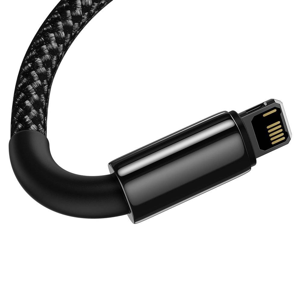 CABLU alimentare si date Baseus Tungsten Gold,Fast Charging Data Cable pt. smartphone,USB la Lightning 2.4A, braided,2m, rezistent zgarieturi,negru "CALWJ-A01" - 6953156204966