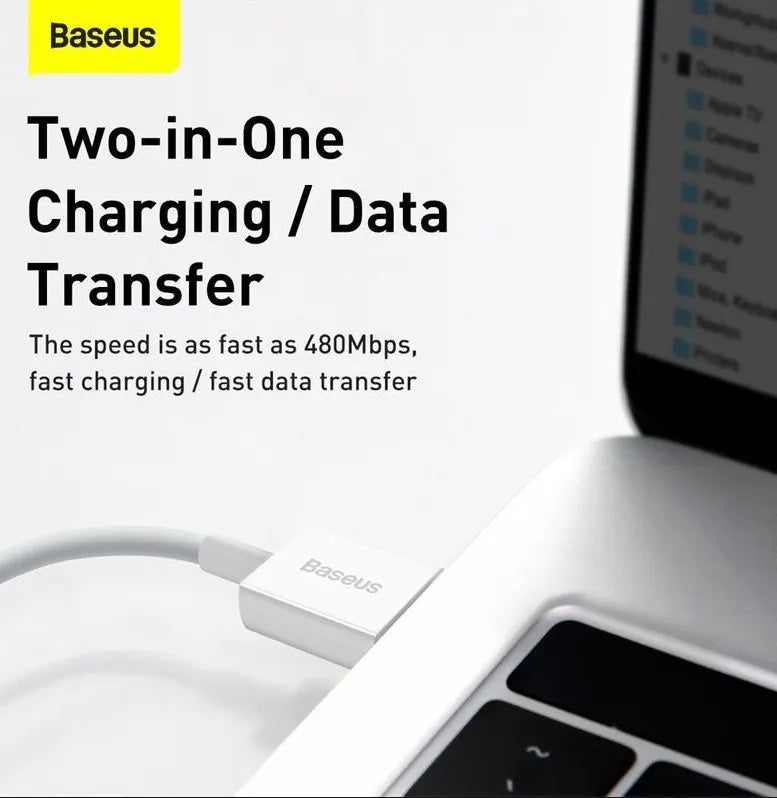 CABLU alimentare si date Baseus Superior, Fast Charging Data Cable pt. smartphone, USB la Lightning Iphone 2.4A, 0.25m, alb "CALYS-02" - 6953156205390