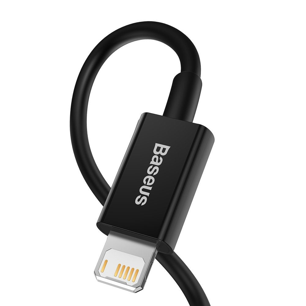 CABLU alimentare si date Baseus Superior, Fast Charging Data Cable pt. smartphone, USB la Lightning Iphone 2.4A, 2m, negru "CALYS-C01" - 6953156205451