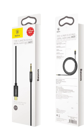 CABLU AUDIO Baseus Yiven, 1 x USB Type-C (T) la 1 x Jack 3.5mm (T), lungime cablu 1.2m, negru "CAM01-01" - 6953156262553