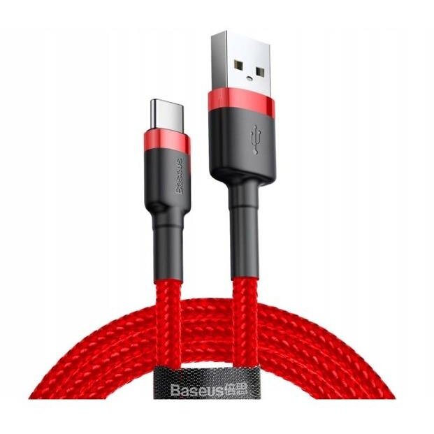 CABLU alimentare si date Baseus Cafule, Fast Charging Data Cable pt. smartphone, USB la USB Type-C 2A, 2m, rosu "CATKLF-C09" - 6953156278226