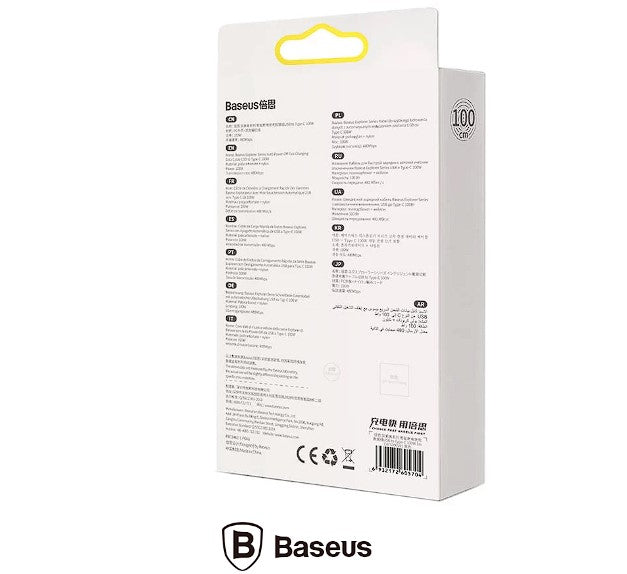 CABLU alimentare si date Baseus Explorer, Fast Charging Data Cable pt. smartphone, USB la USB Type-C 100W, 2m, Auto Power-Off, negru transparent "CATS000301" - 6932172605728