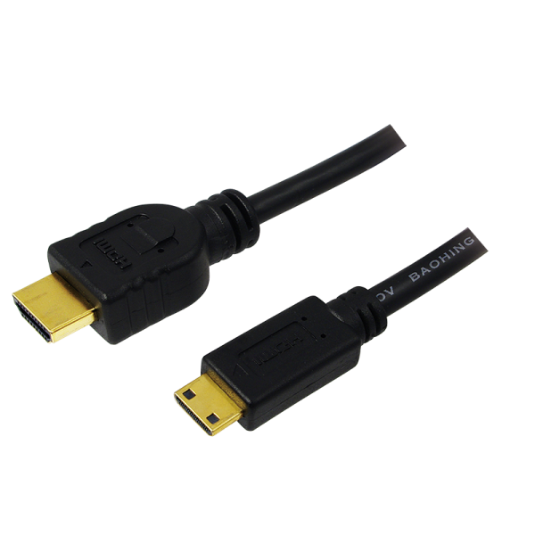 CABLU video LOGILINK, adaptor Mini-HDMI (Type C)(T) la HDMI (T), 1m, ver 1.4, conectori auriti, UHD 4K/ 30Kz, negru, "CH0021"