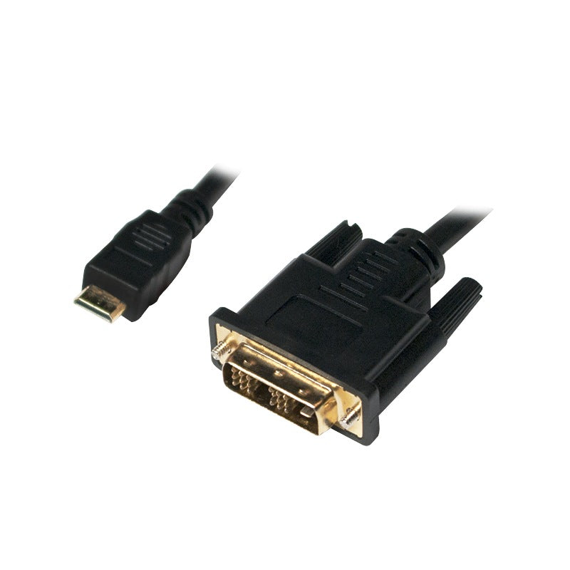 CABLU video LOGILINK, adaptor Mini-HDMI (Type C)(T) la DVI-D SL (T), 2m, conectori auriti, negru, "CHM004"