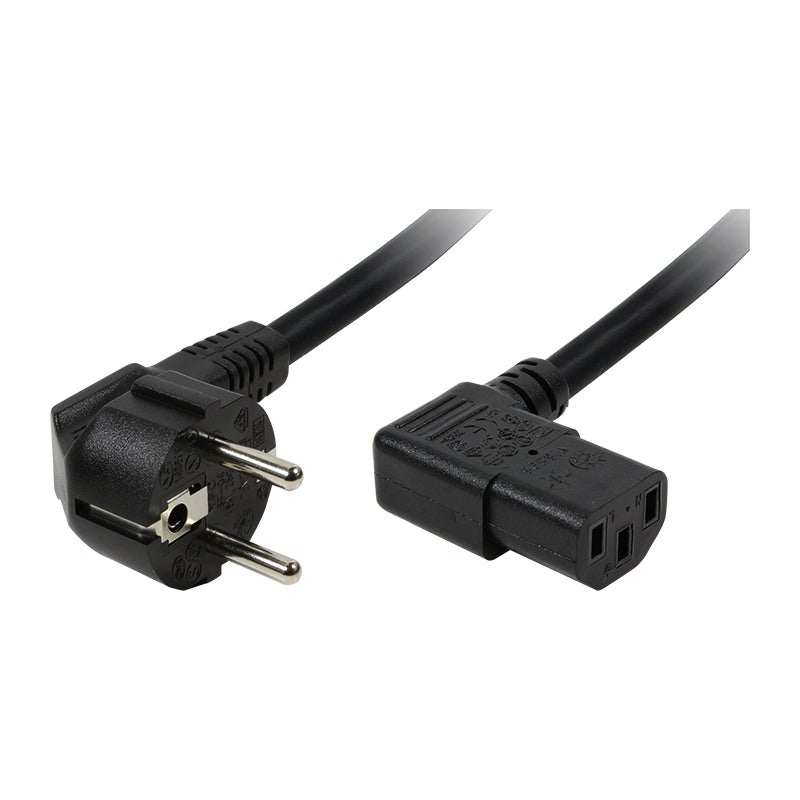 Cablu alimentare, Schuko-C13, black, 2,00m, conector 90 grade, LogiLink "CP103"