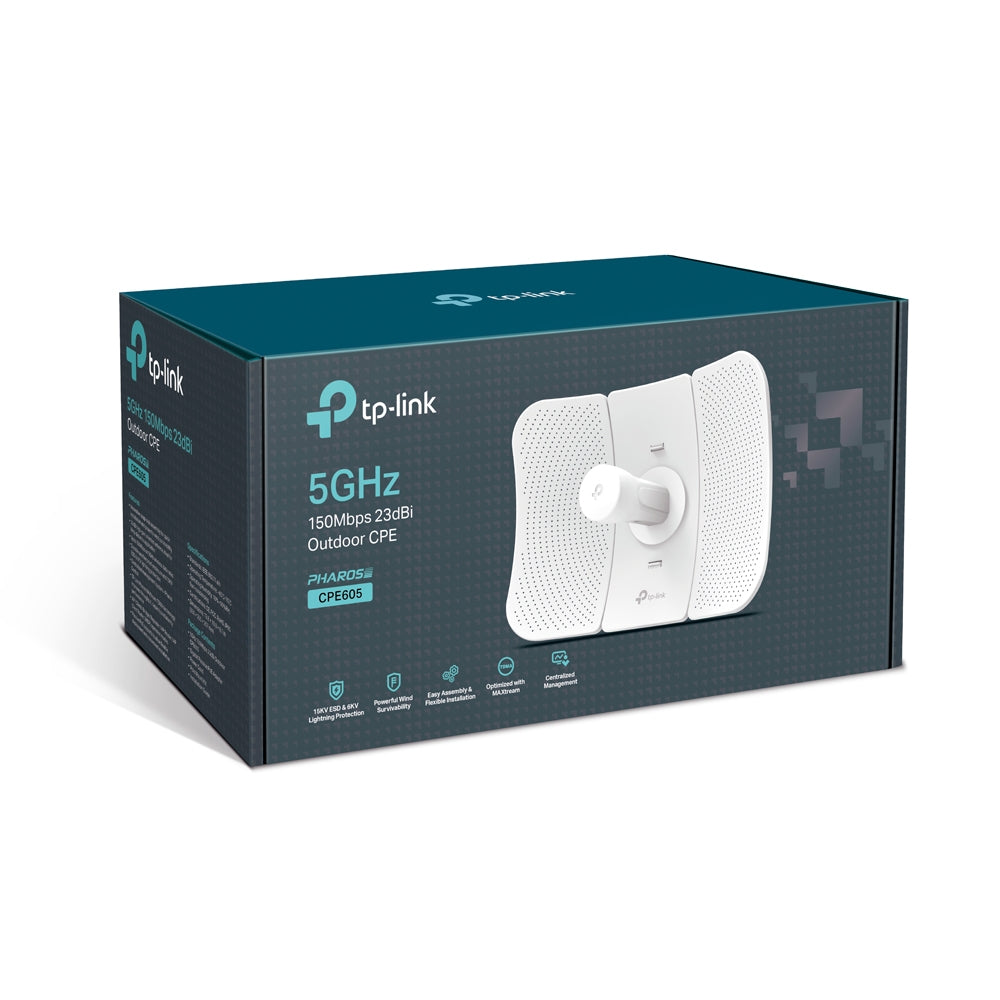 ACCESS POINT TP-LINK wireless exterior 150Mbps port 10/100Mbps, antena externa, pasiv PoE, 5GHz "CPE605"