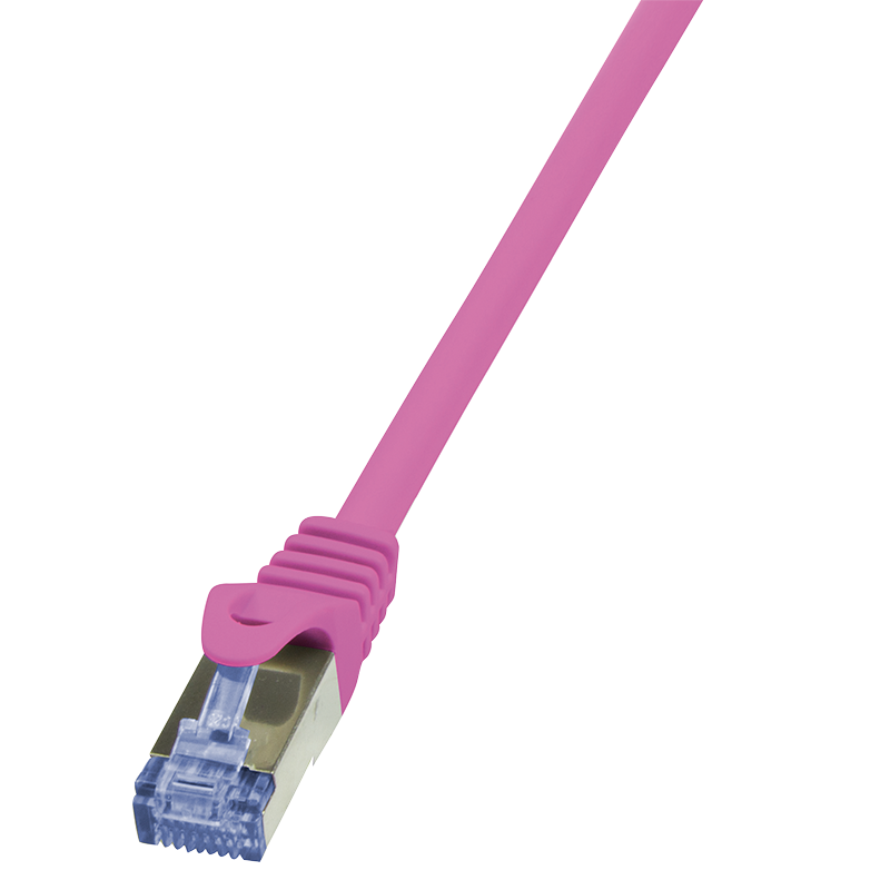 PATCH CORD S/FTP LOGILINK Cat6a, LSZH, cupru, 7.5 m, roz, AWG26, dublu ecranat "CQ3089S"