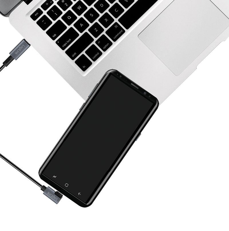 CABLU alimentare si date LOGILINK, pt. smartphone, USB 2.0, USB Type-C (T) la USB Type-C (T) la 90 grade, 1m, PD 100W, 2 x ecranat, plastic, negru, "CU0182"