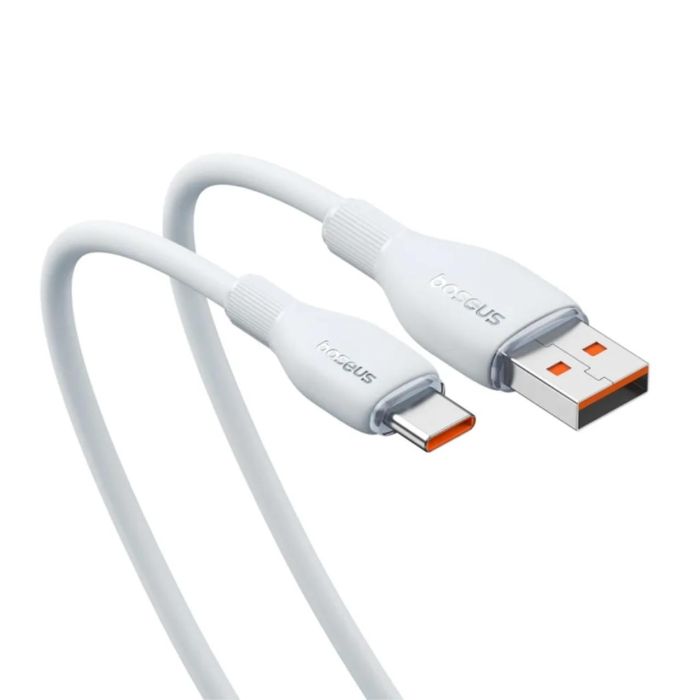 CABLU alimentare si date Baseus Pudding, Fast Charging Data Cable pt. smartphone, USB la USB Type-C 100W, 1.2m, alb "P10355703221-00" - 6932172634056