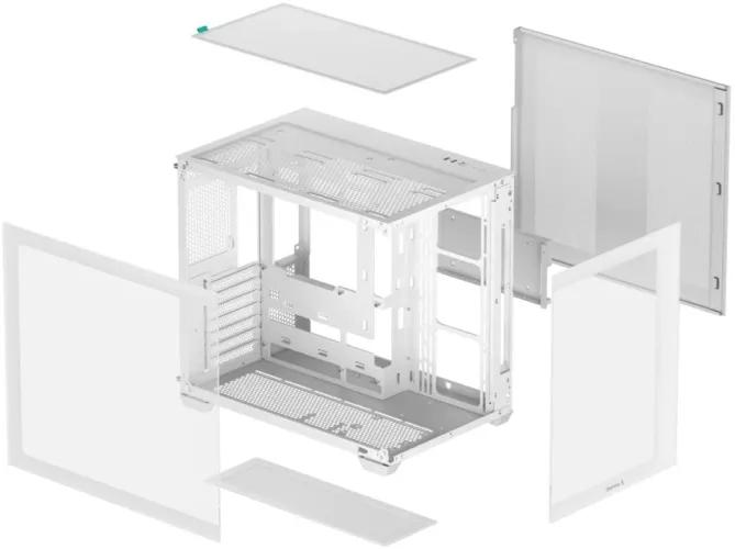 CARCASA DeepCool "CG530 WH", middle tower, gaming, fara sursa, suporta 14xfan, , PSU shroud, USB Type-C x 1, USB 3.2 gen1 x 2, audio+mic, 7 sloturi expansiune, alb, "R-CG530-WHNDA0-G-1"