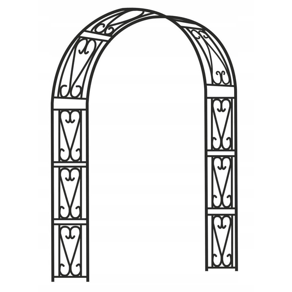 Pergola gradina metalica, suport pentru plante cataratoare, 150x40x250 cm, negru
