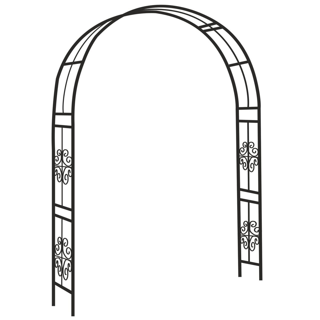 Pergola gradina metalica, suport plante cataratoare, 118x24x220 cm, negru