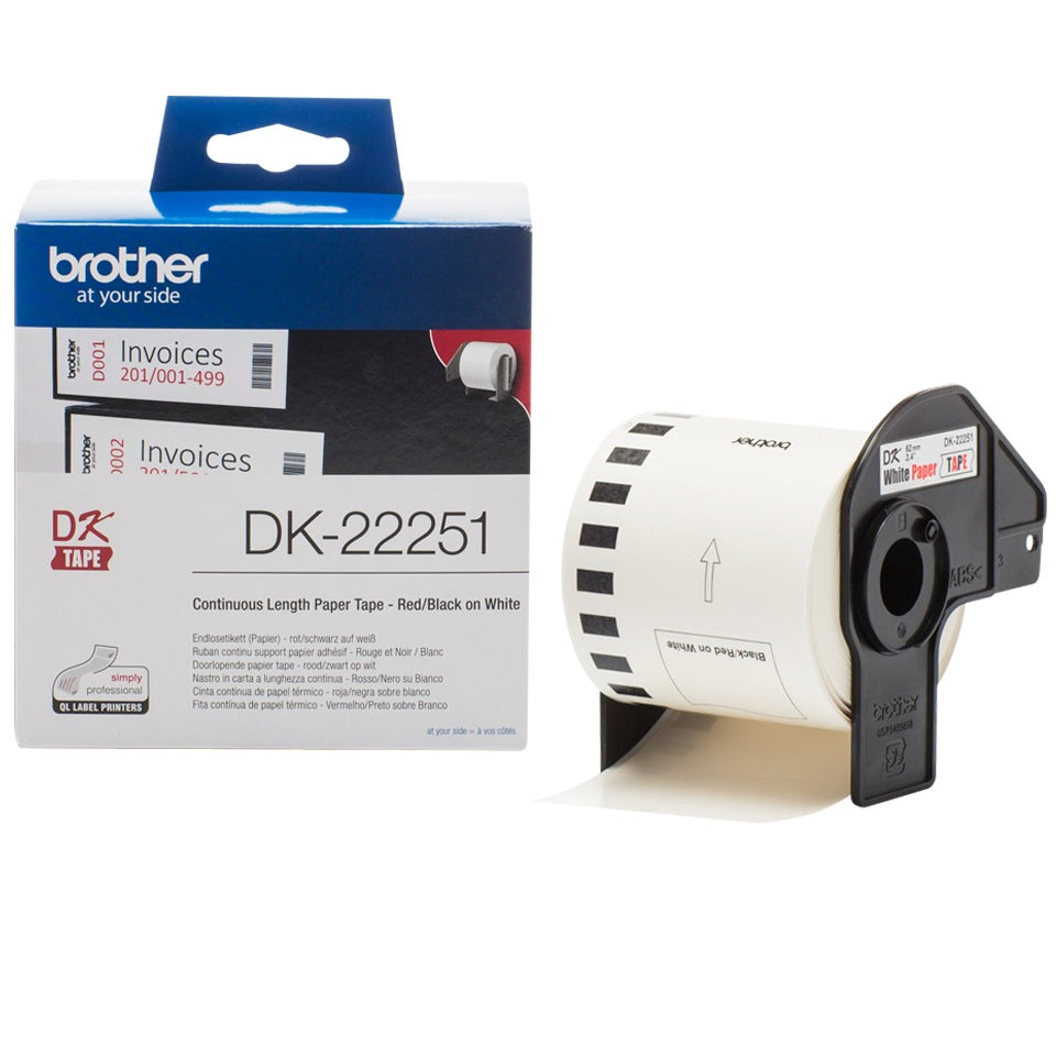Banda Continua Hartie Original Brother B&R on White, DK22251, pentru VC-500W, 62mm x 5m, incl.TV 0 RON, "DK22251"