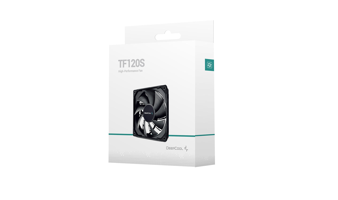 VENTILATOR DEEPCOOL PC TF120S BLACK, 120x120x25 mm, 1500rpm, control PWM, fara LED, 1 ventilator, 4-pin PWM, negru, "DP-GS-H12FDB-TF120S-BK"