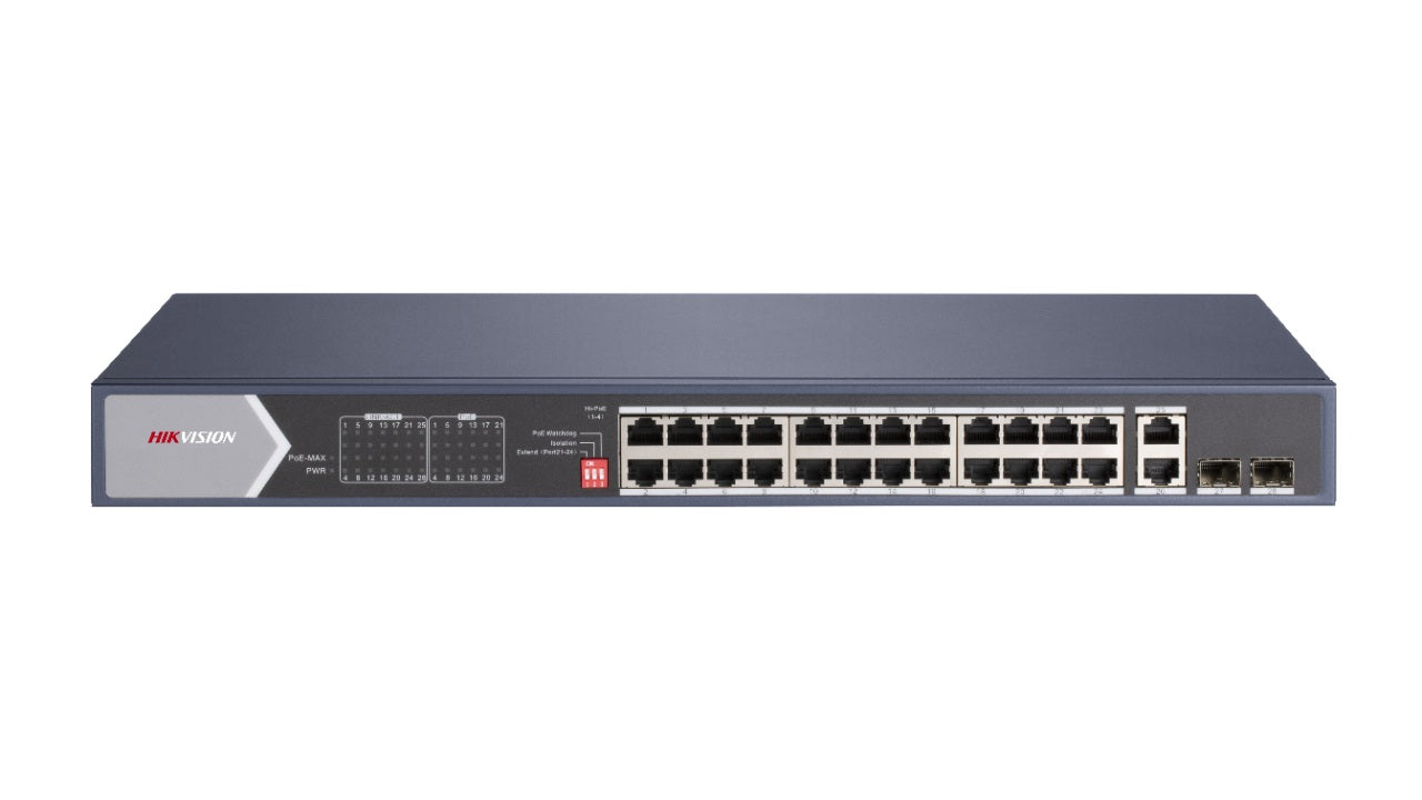SWITCH. PoE Hikvision, port Gigabit x 20, SFP SFP x 2, carcasa metalica, "DS-3E0528HP-E"
