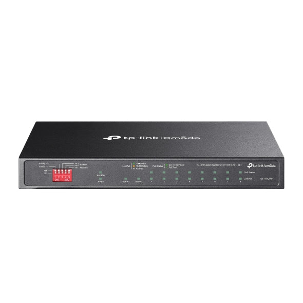 SWITCH TP-LINK Omada unmanaged, 9×Gigabit RJ45, and 1×Gigabit combo SFP/RJ45 Port (8 porturi POE+ buget total 123W), carcasa metalica "DS110GMP"
