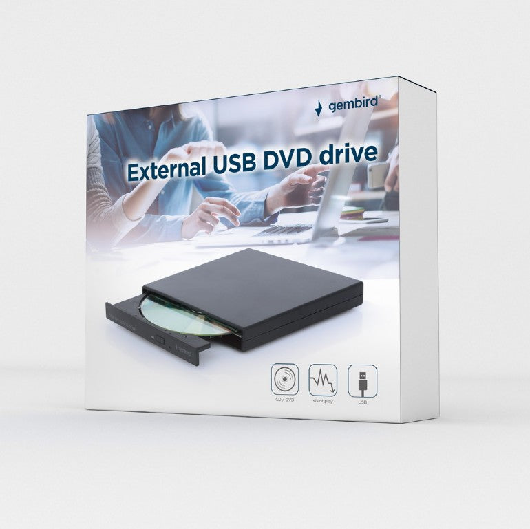 DVD-RW extern, GEMBIRD, interfata USB 2.0, argintiu, "DVD-USB-04"