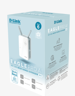 RANGE EXTENDER D-LINK wireless AX1500Mbps, 1 port Gigabit, 2 antene externe, dual band AX1500, 2.4GHz si 5GHz, EAGLE PRO AI, 2 x2 Wi-Fi 6, "E15"