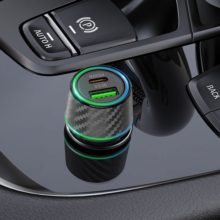 INCARCATOR auto Borofone "BZ21", pt. bricheta auto, 1 x USB max.18W, 1 x USB Type-C max 30W, negru "6941991101175"