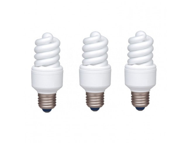 SET 5 becuri fluorescent Panasonic, soclu E27, putere 13W, forma spirala, lumina alb rece, alimentare 220 - 240 V, "EFD13E672V-3"