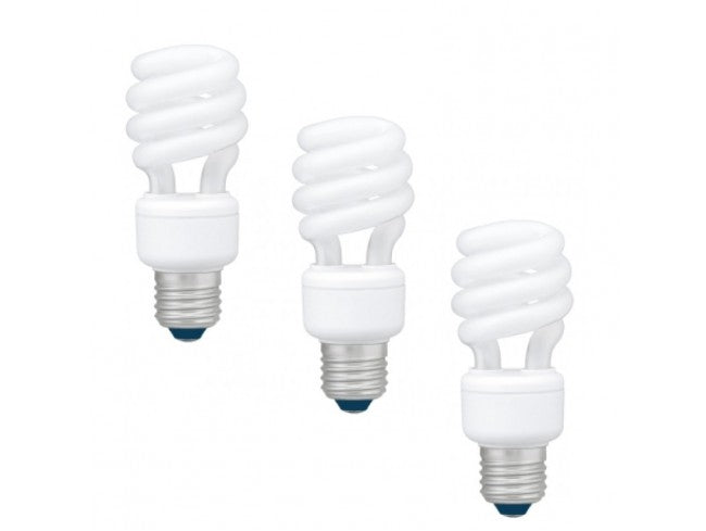 SET 3 becuri fluorescent Panasonic, soclu E27, putere 14W, forma spirala, lumina alb calda, alimentare 220 - 240 V, "EFD14E27HD3E-3"