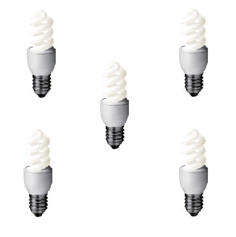SET 3 becuri fluorescent Panasonic, soclu E27, putere 8W, forma spirala, lumina alb rece, alimentare 220 - 240 V, "EFD8E65HD-5"