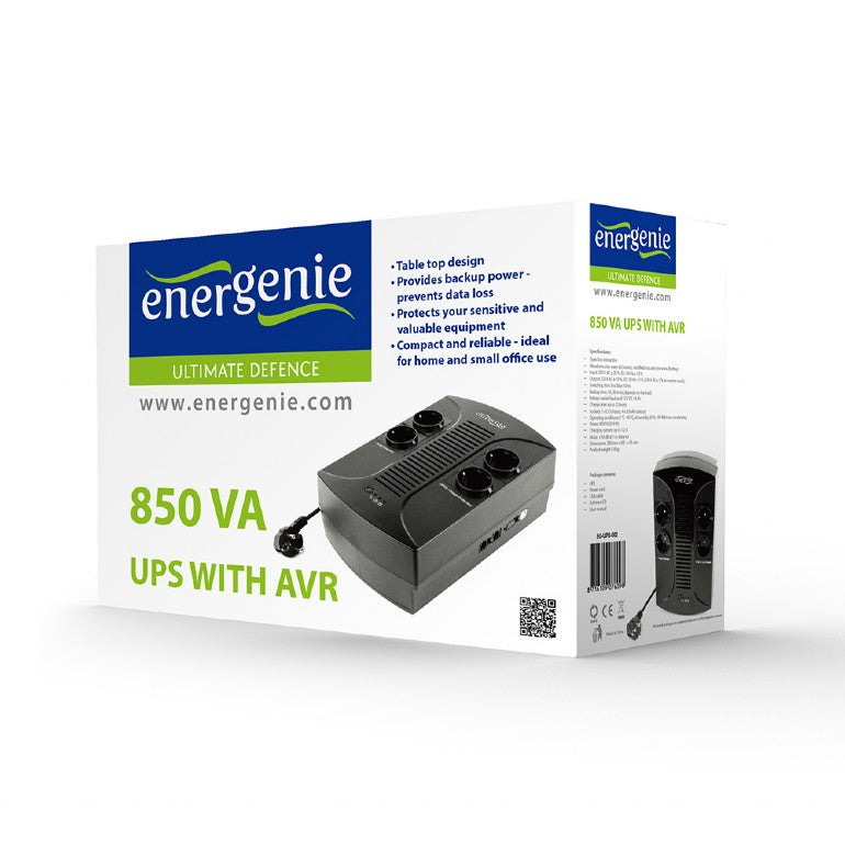 UPS GEMBIRD, Line Int. , brick, 850VA/510W, AVR, Schuko x 4, 1 x baterie 12V/8Ah, LED, back-up 1 - 10 min., "EG-UPS-002"