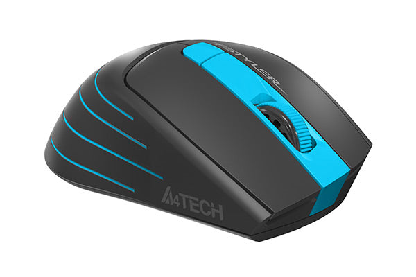 MOUSE A4tech, gaming, wireless, 2.4GHz, optic, 2000 dpi, butoane/scroll 6/1, buton selectare viteza, negru / albastru, "FG30 Blue"