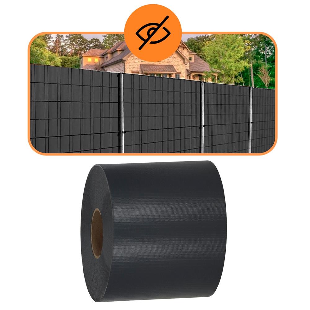 Panou de gard pentru intimitate in gradina, PVC, 50 x 0.19 m, gri antracit