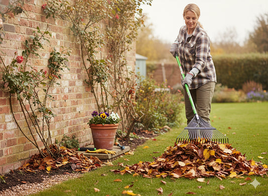 Grebla gradina pentru frunze cu dinti reglabili, maner fibra de sticla 150 cm, cap din otel, 58x40x150 cm, verde - 2