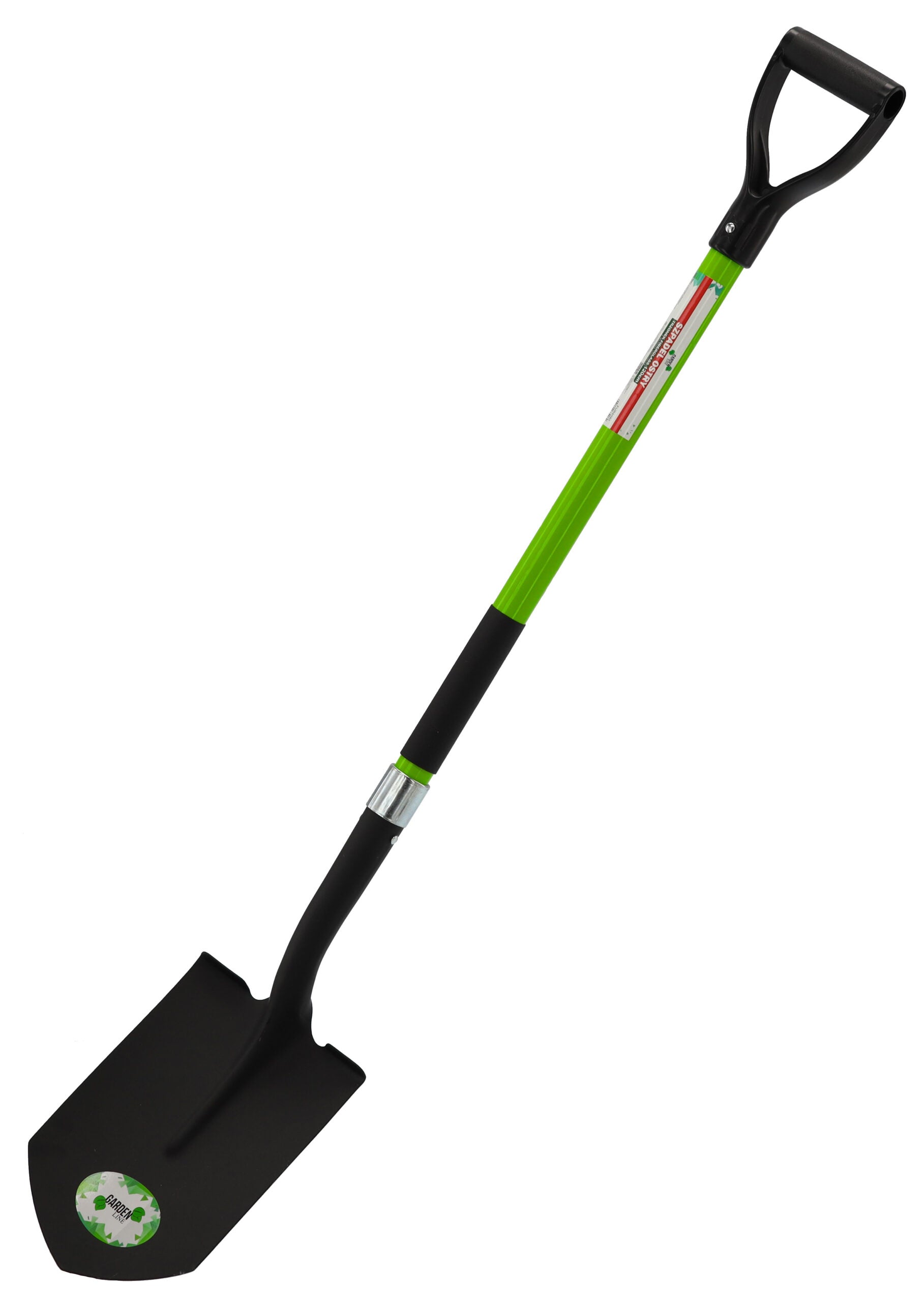 Lopata de sapat gradina cu varf ascutit, coada din fibra de sticla 120 cm, lama din otel, verde si negru