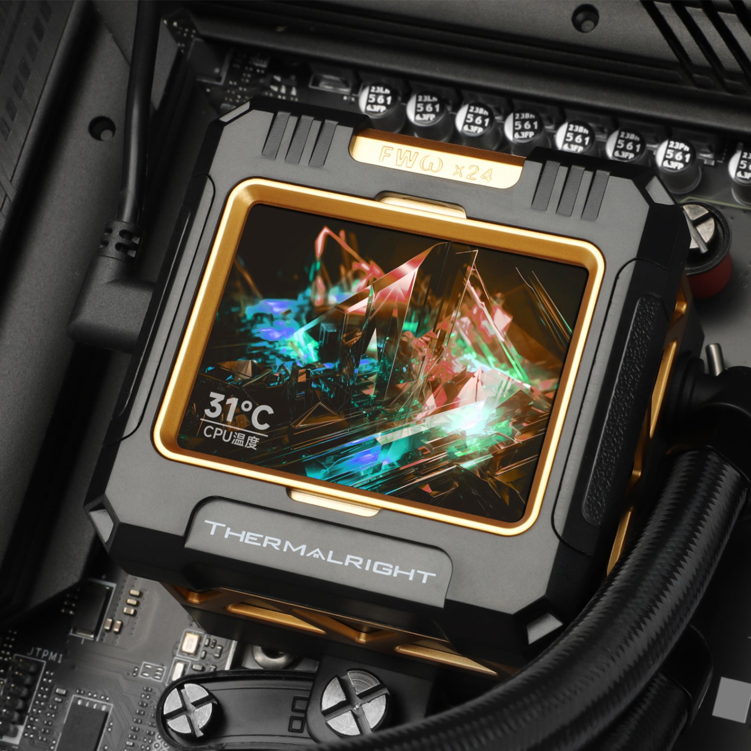COOLER Thermalright "Frozen Warframe 360 Black Argb ", racire cu lichid, 3 x 120mm, 2000 rpm, ARGB, negru "Frozen Warframe 360 Black Argb "