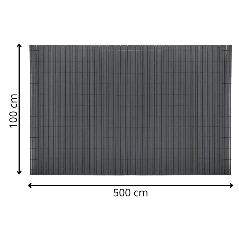 Panou de gard pentru intimitate in gradina, lamele PVC ce imita bambusul, protectie UV, 500x100 cm, gri