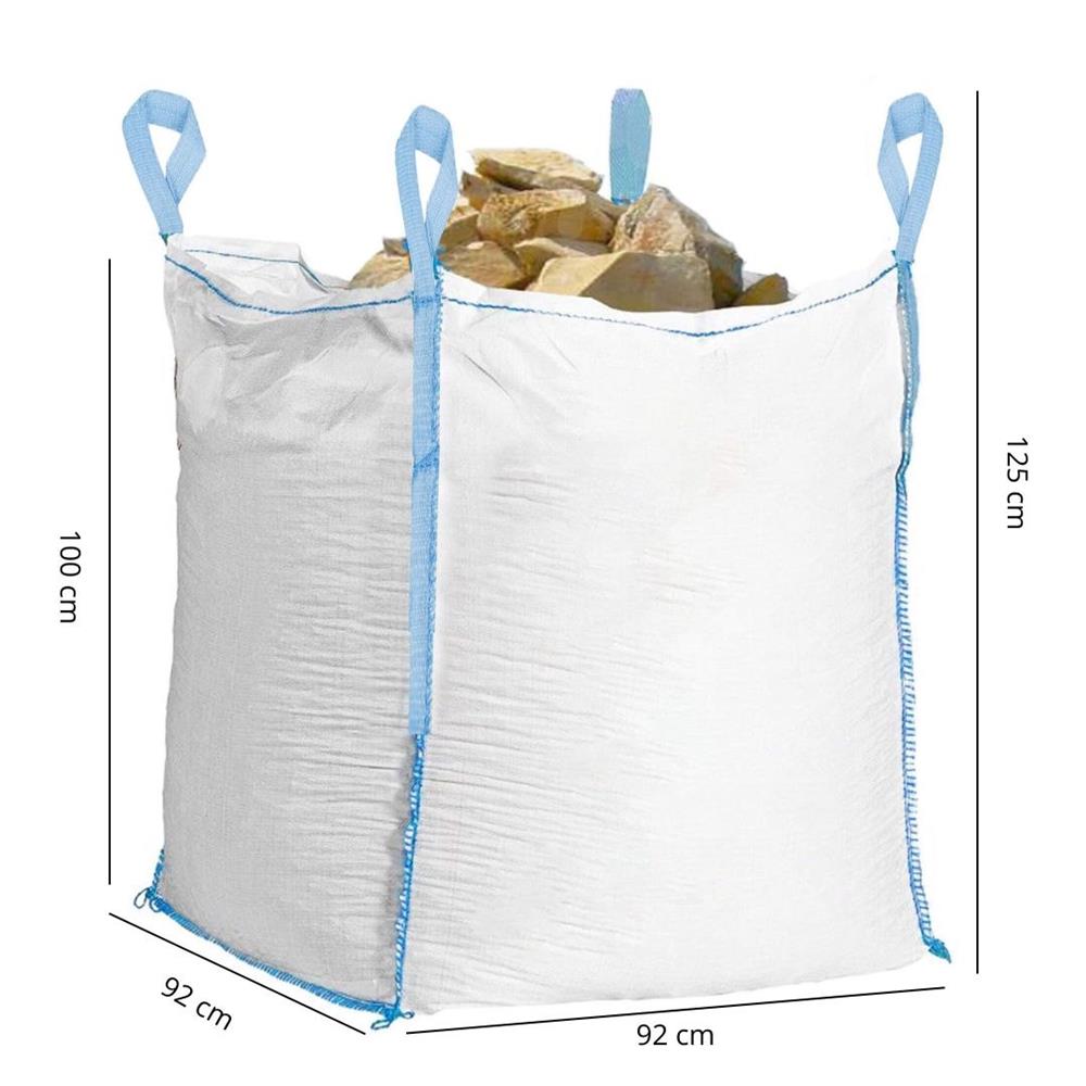 Sac gradina big bag pentru frunze si deseuri vegetale, 900 L, 1000 kg, 92x92x100 cm, alb