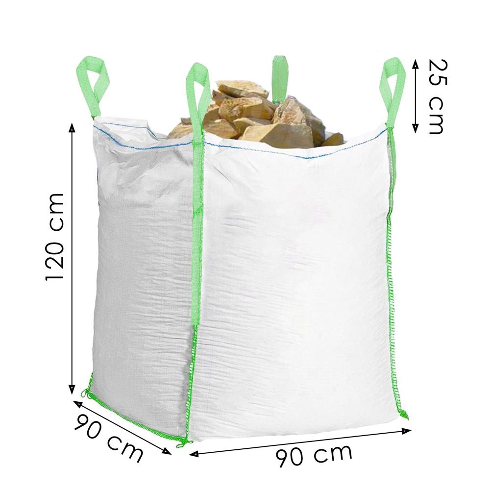 Sac gradina big bag pentru frunze si deseuri vegetale, 1000 L, 1000 kg, 90x90x120 cm, alb