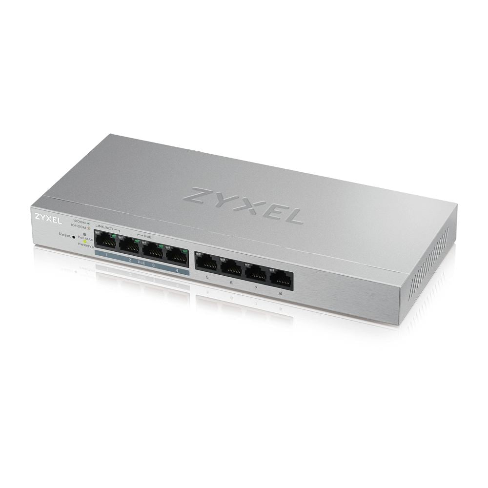 SWITCH PoE ZYXEL, port Gigabit x 8, SFP nu, managed, rackabil, carcasa metalica, "GS1200-8HPV2-EU0101F"