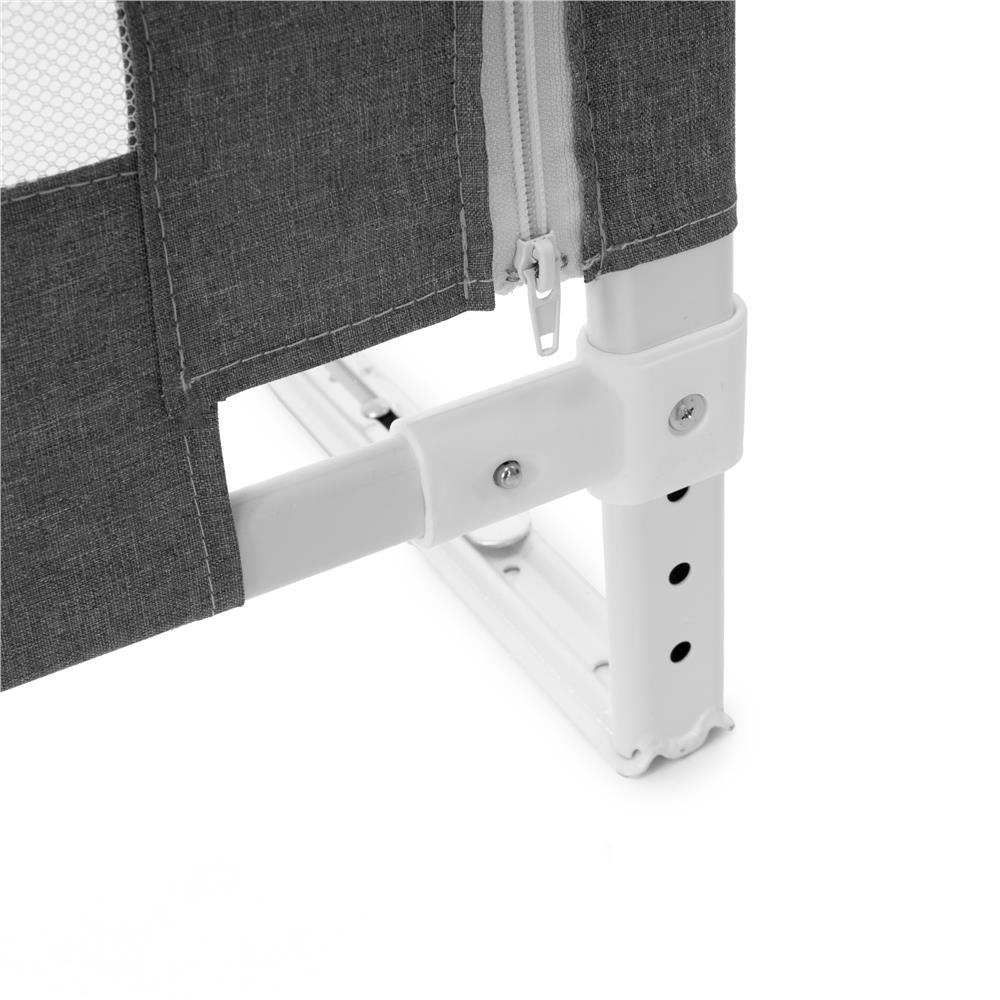 Bariera de siguranta pentru pat, protectie copii, 158 cm, reglabila pe inaltime 75-95 cm, gri