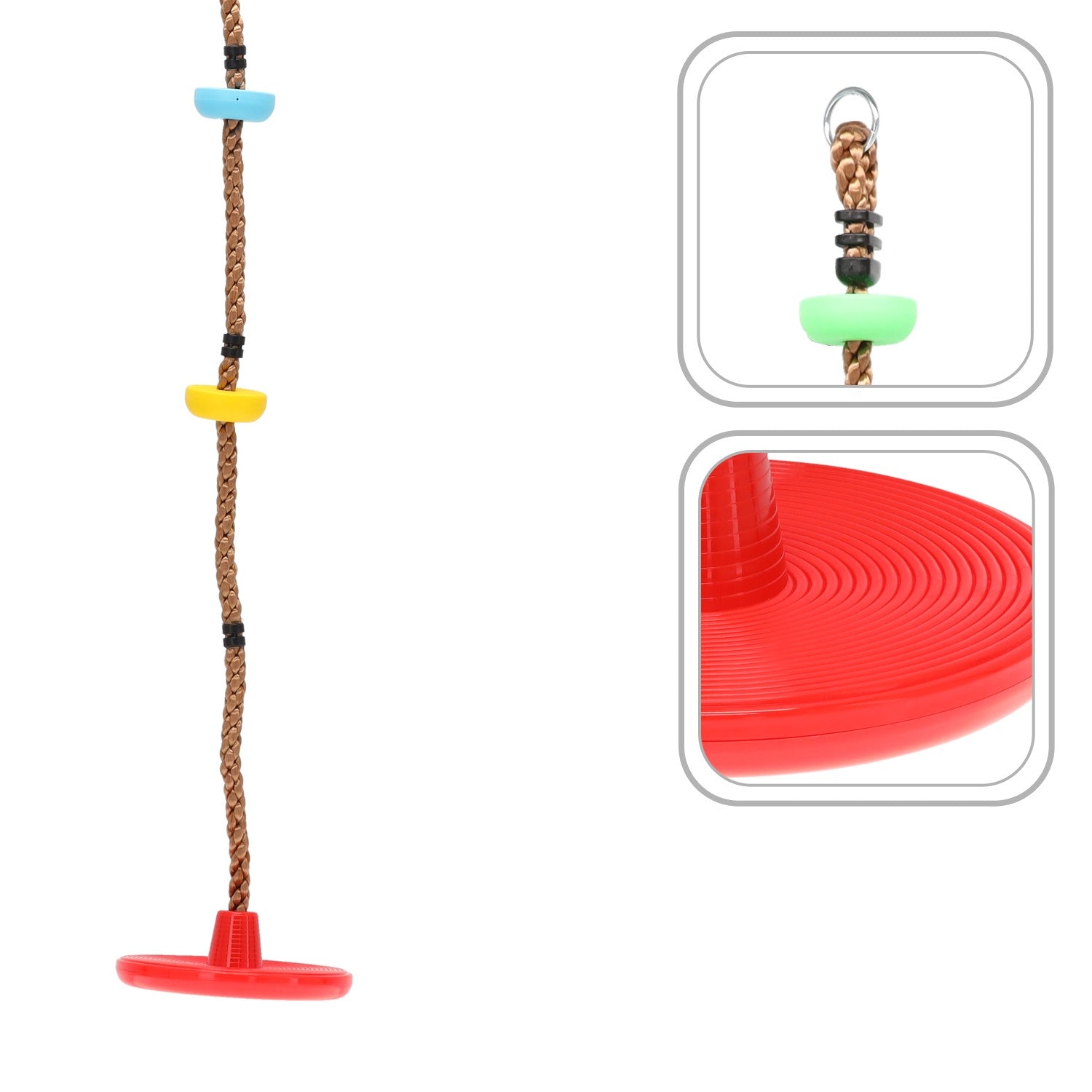 Franghie pentru catarat cu disc, 220 cm, fibra impletita, capacitate 60 kg, multicolor