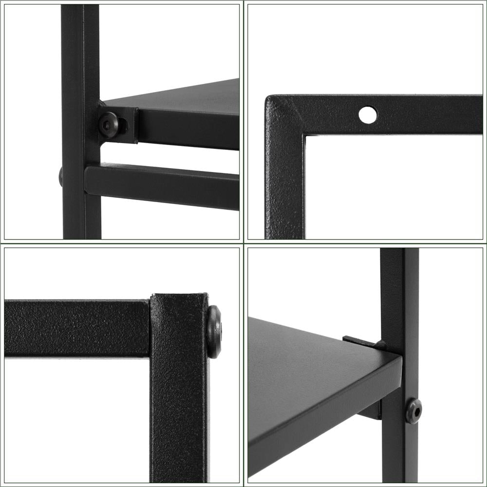 Raft de perete cu 3 polite din MDF si cadru metalic, 58x21x50 cm, negru