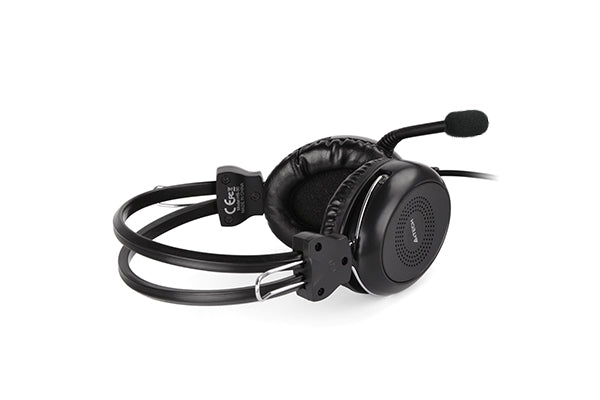 CASTI A4tech, cu fir, standard, utilizare multimedia, microfon pe brat, conectare prin USB 2.0, negru, "HU-30"