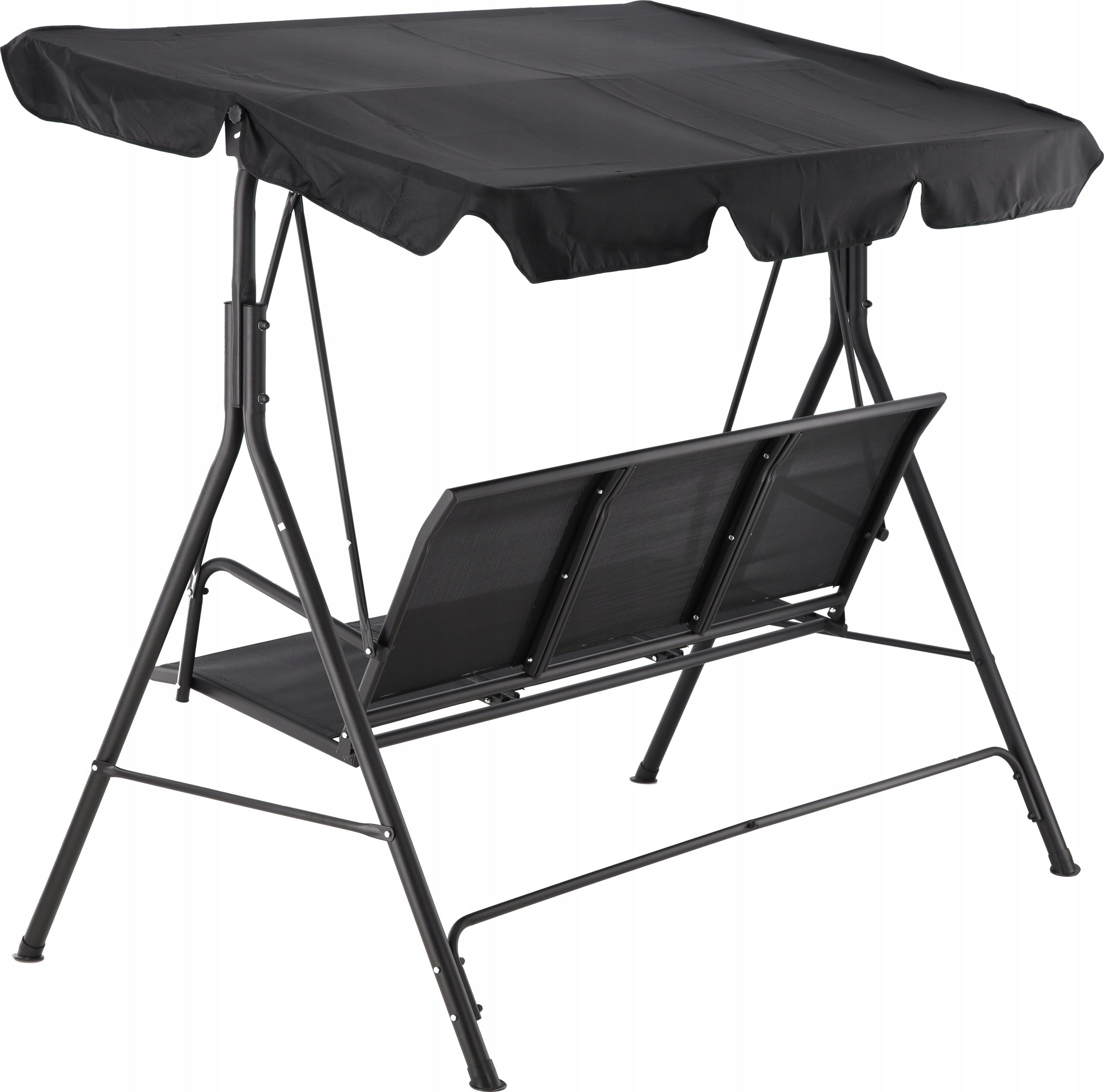Leagan balansoar gradina Sersimo Textilene, 3 locuri, 260kg, negru