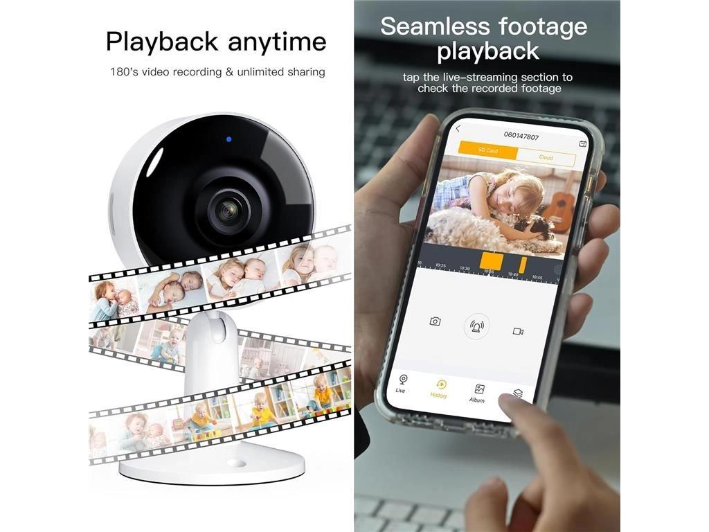 Camera supraveghere Arenti, 2.5K, 4 MP, mini, wireless 2.4 GHz, stocare in cloud optional, card MicroSD max 128 GB, interior, LED IR 10m, audio bidirectional, compatibil Alexa si Google Assistant, "IN1Q" (timbru verde 0.8 lei)