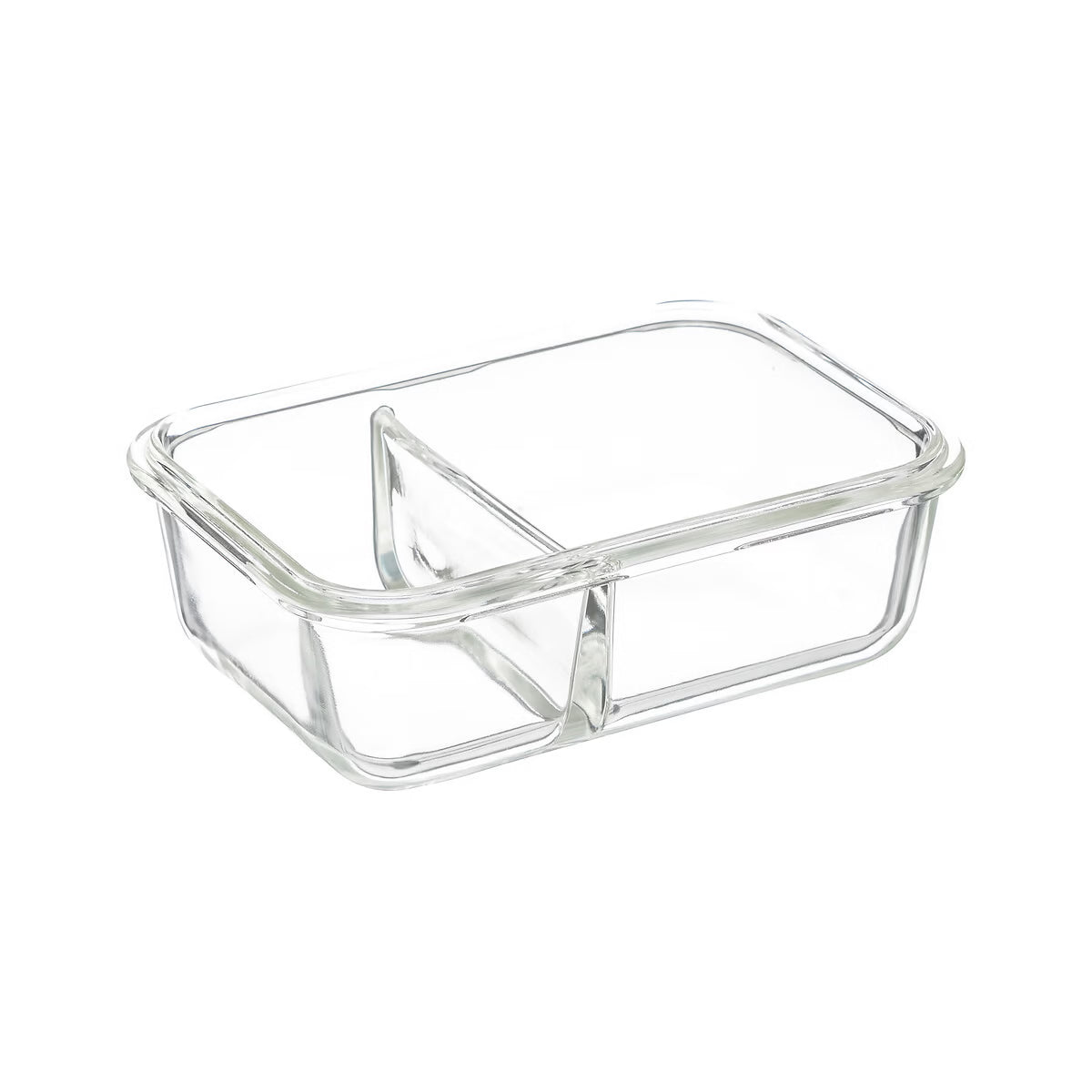 Caserola dreptunghiulara compartimentata 5Five Clipeat, sticla borosilicata, 0.7 L, transparenta
