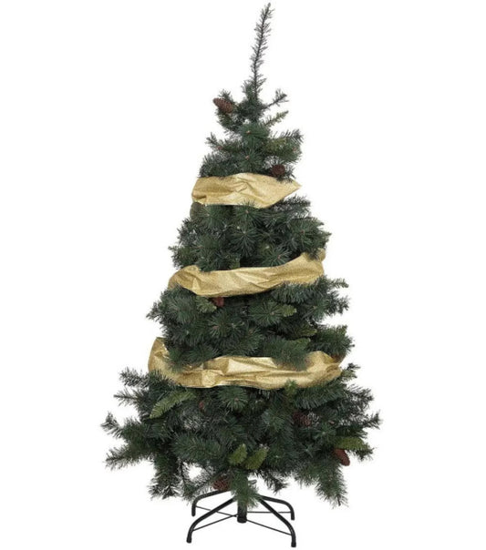 Ghirlanda decorativa panglica 12x500 cm, din PVC, aurie - 2