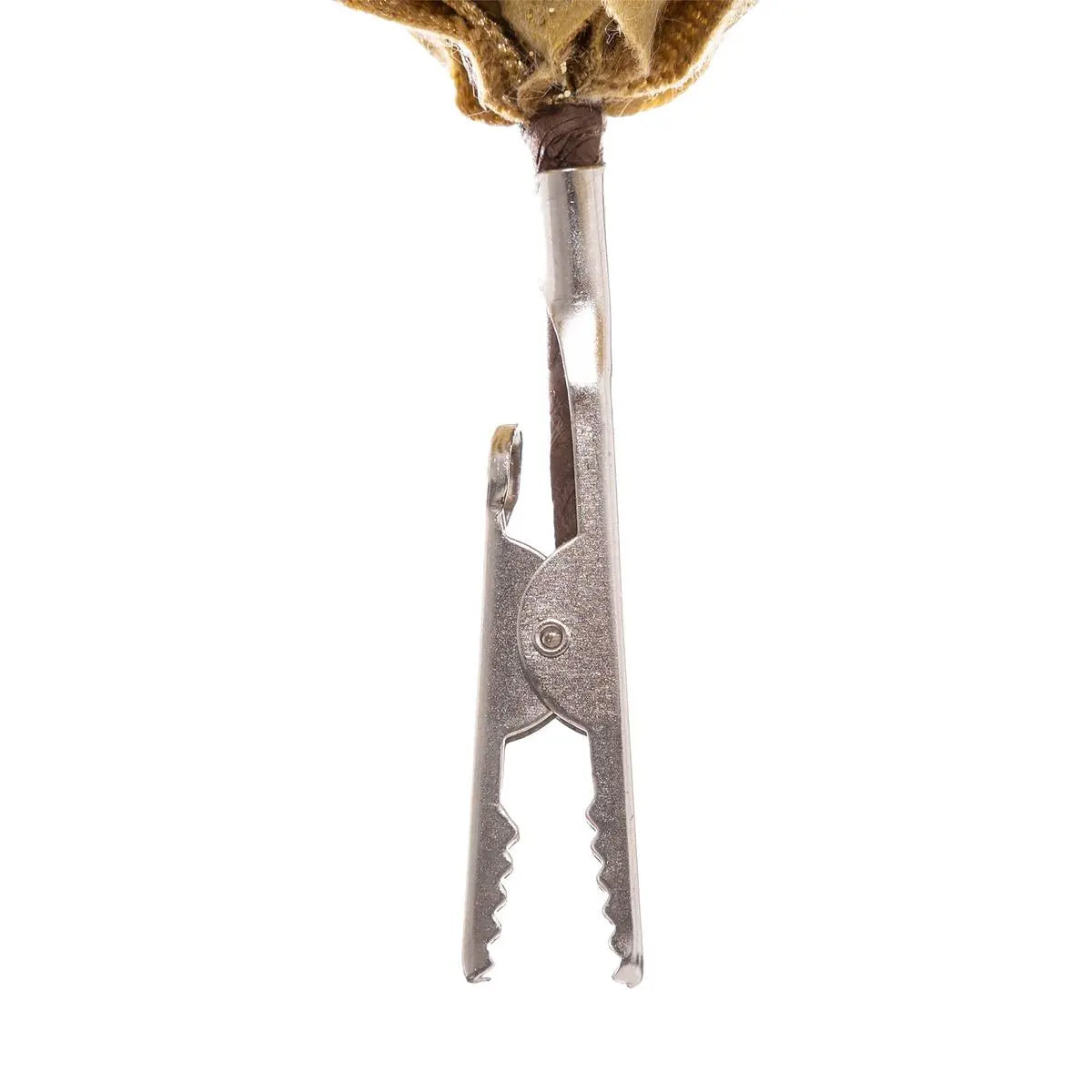 Floare decorativa Craciun poinsettia, cu clip fixare, 24x11 cm, auriu