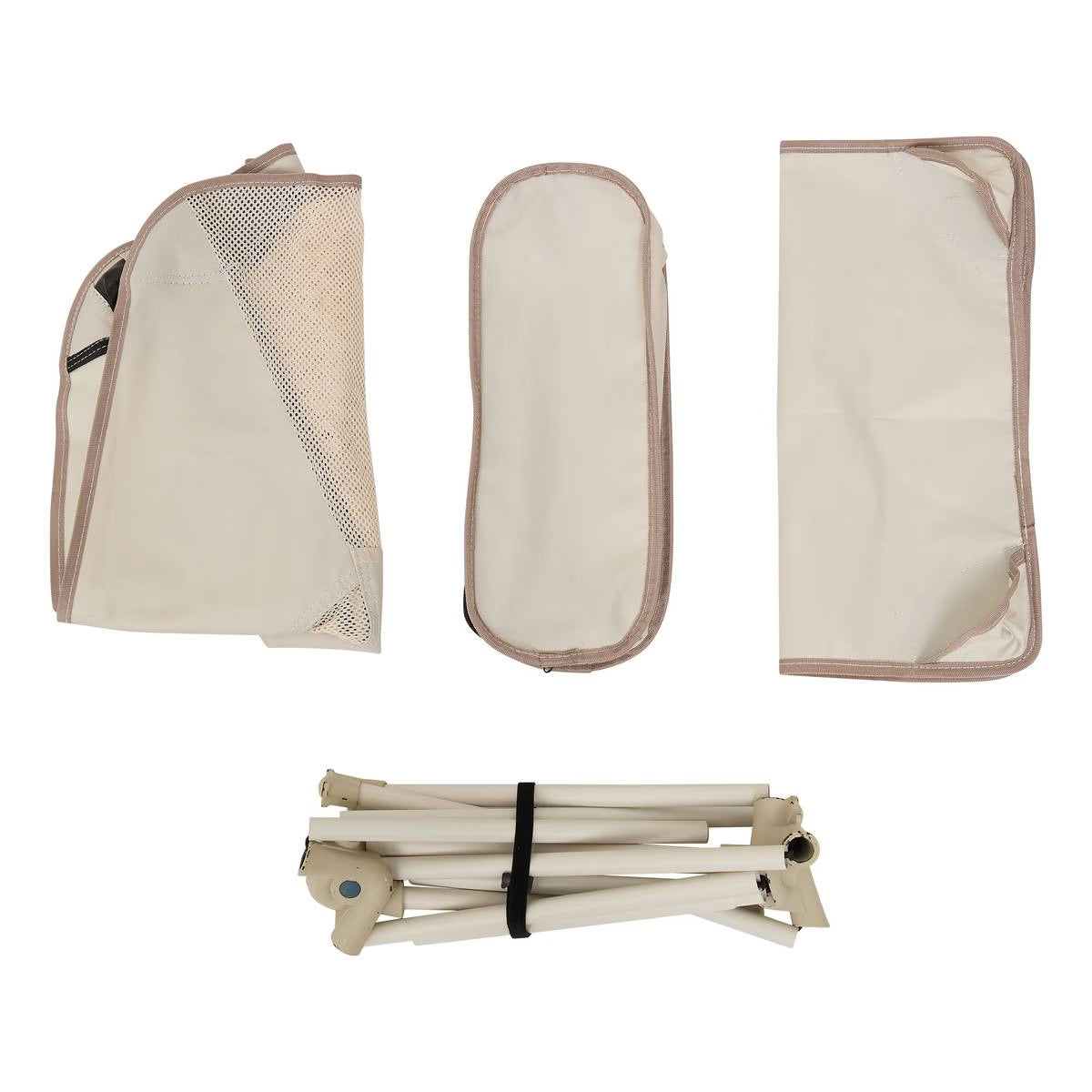 Scaun pliabil camping sau pescuit 5Five cu cadru din otel si sezut din poliester, 72x56x53 cm, bej