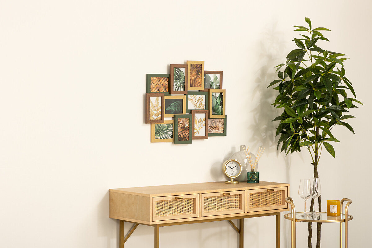 Rama foto Atmosphera Julia colaj 12 poze 10x15 cm, MDF si sticla, 65x51 cm, multicolor