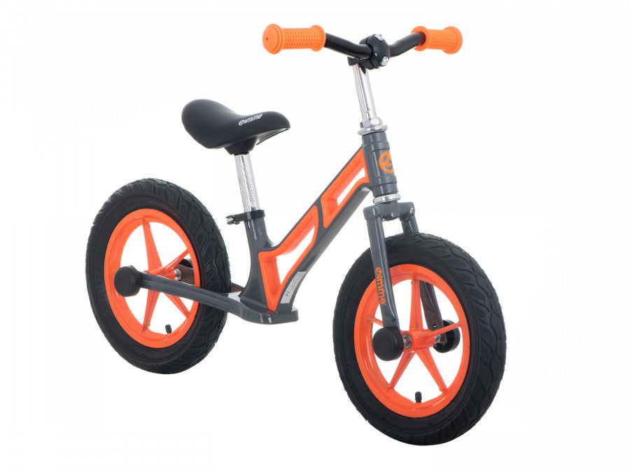 Bicicleta fara pedale LEO pentru copii 12", cadru otel, roti gonflabile cu camera, reglabila 52–60 cm, gri