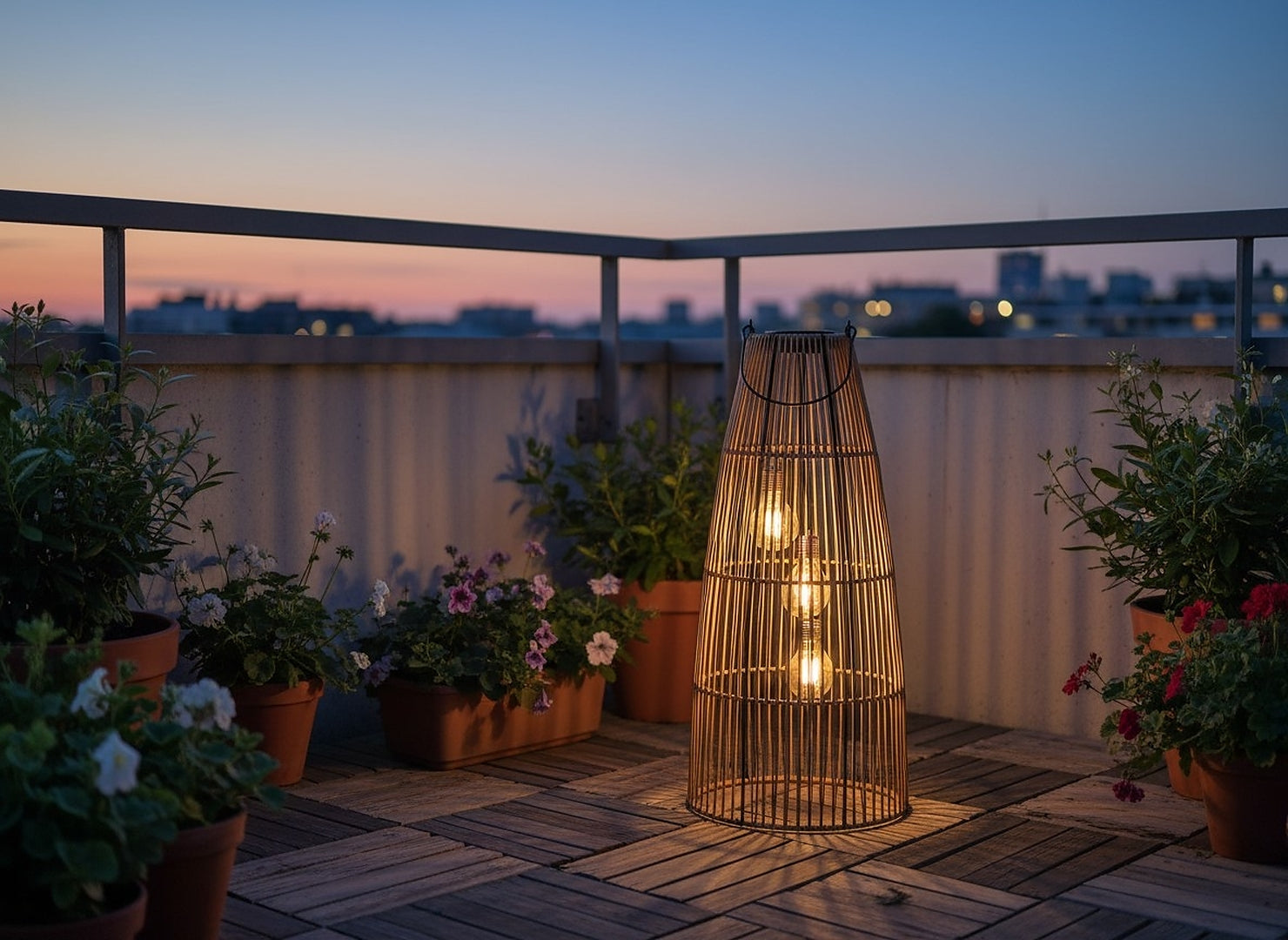 Lampion solar decorativ 55 cm, iluminare ambientala LED, model cu decupaje, pentru gradina sau terasa, maro